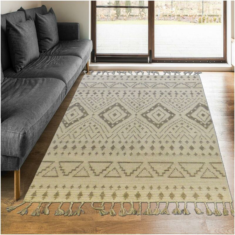 

Diseño de puntas y premium moderno 2 en lana beige - Beige