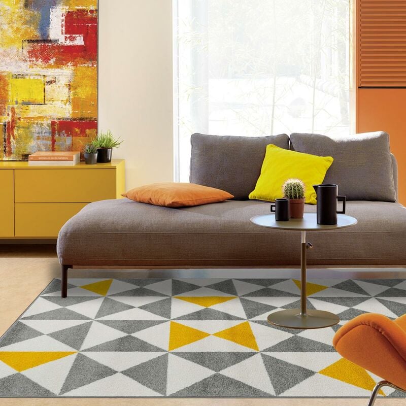 

Berber alfombra TRIANGOULAM entrada por la alfombra amarillo 60x110 - Jaune