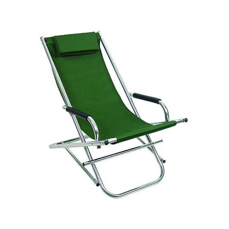 Transat en aluminium vert - cm.54x97x77h.