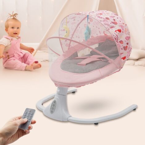 Berceau musical Bluetooth, transat électrique pour bébé, angle réglable de 30 à 180 degrés, adapté aux bébés de 0 à 18 mois et pesant moins de 39,68 livres.