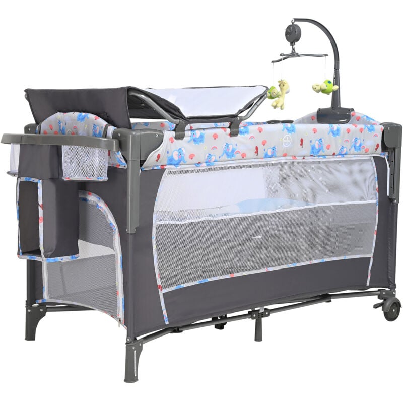 Mophorn - Berceau pour bébé capacité de charge de 77 lb, lit de chevet portable avec panier de rangement, berceau pliable pour bébé avec roulettes et