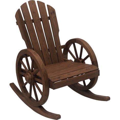 Berceuse en bois massif scellé, design rustique, résistant aux intempéries, 68 cm x 88 cm x 92 cm
