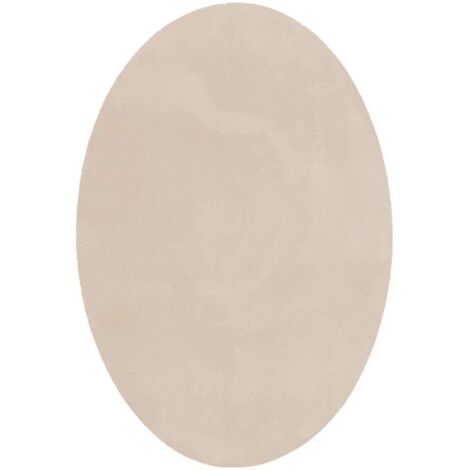 Bereichsteppiche Oval HUARTE Beige 140 x 200 cm 100 %Polyester vidaXL