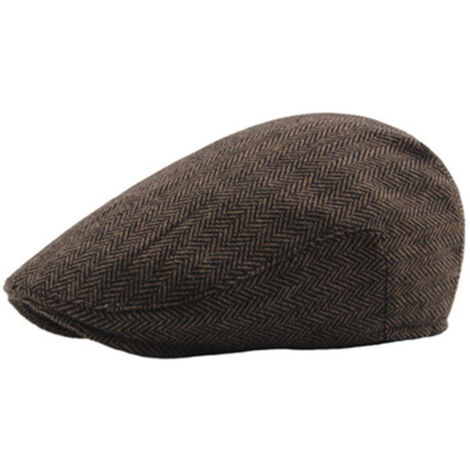 Béret À Chevrons Pour Homme Chapeau Chaud En Laine Idéal Pour Automne Hiver Couvre Chef Classique Pour Personnes Âgées Ou Moyen Âge
