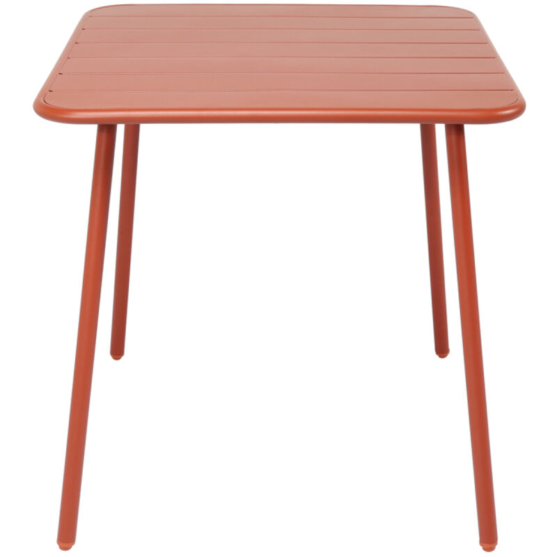 Concept-usine - bergame - Table salon de jardin repas 4 places 70x70cm terracotta