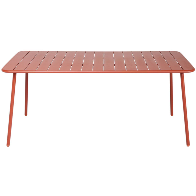 Concept-usine - bergame - Table salon de jardin repas 6 places 160x70cm terracotta