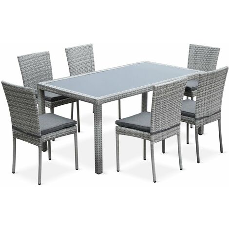 Bergamo 6 Seater Rattan Garden Set With Designer Table Mixed