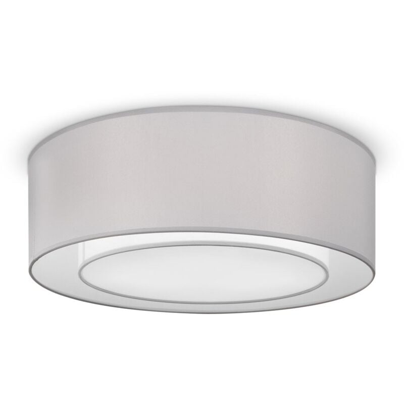 Maytoni - Plafoniera Moderna Bergamo In Metallo Cromo e Grigio 3 Luci Diffusore In Tessuto