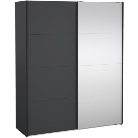 Bergamo Schiebetürenschrank 2 Türen 180x220cm matt grau.