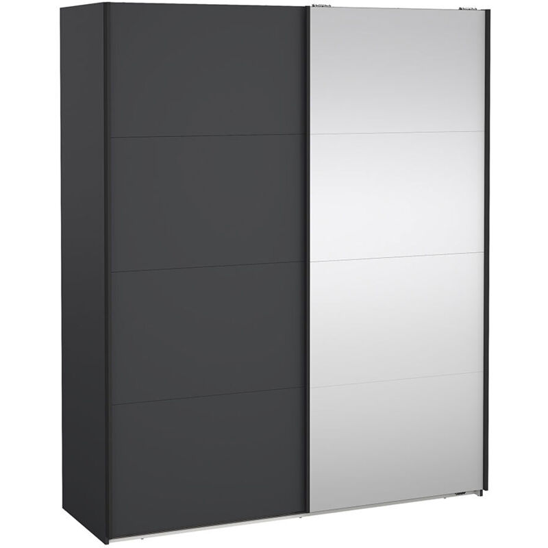 Ebuy24 Bergamo Schiebetürenschrank 2 Türen 180x220cm Matt Grau.