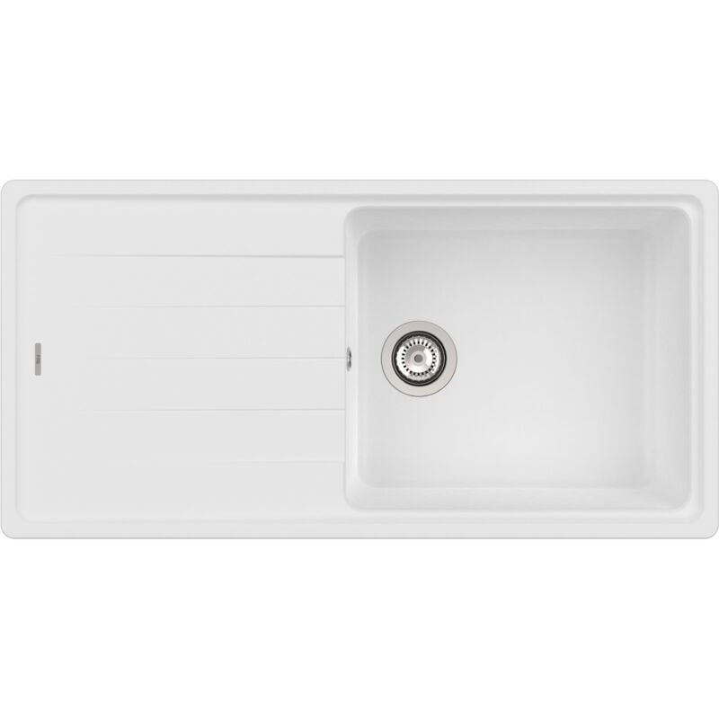 Evier réversible monocuve quarzex® Roca Couleur : Blanc - Dimensions : 1000x500x180 mm