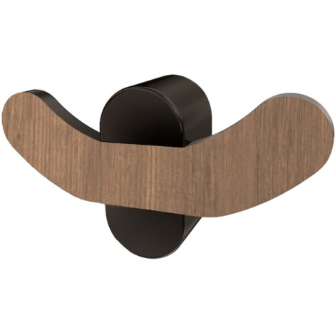Bergen Doppelgarderobe, Schwarz/Holz