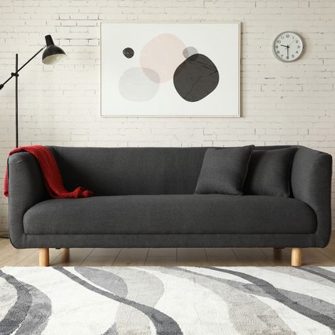 Bergen Gris Canapé Scandinave 3 Places Gris Anthracite 2