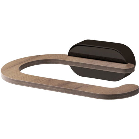 Bergen Toilettenpapierhalter, Schwarz/Holz