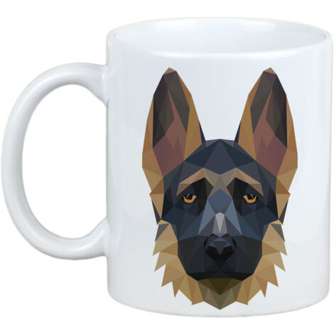 Berger allemand, alsacien I - Mug avec photo et inscription chien géométrique Art-Dog