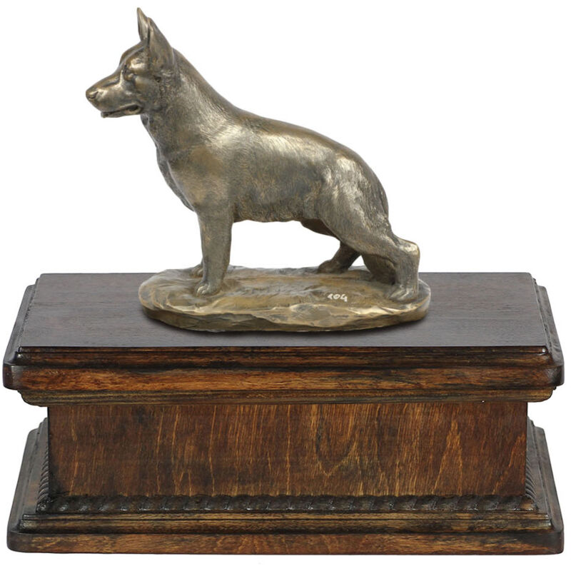 Berger allemand, alsacien - Urne pour cendres de chien, urne classique avec statuette, urne élégante avec chien par Art-Dog