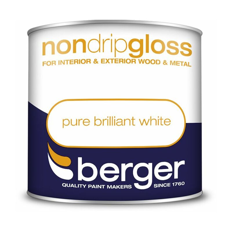 Non Drip Gloss Brilliant White 250ml - Berger