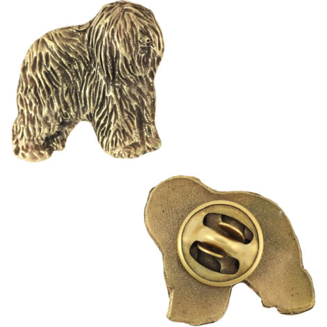 Berger polonais de plaine, PON - broche plaquée or, décoration élégante pour chien, broche unique par Art-Dog