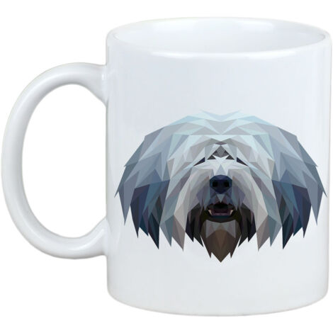 Berger polonais de plaine, PON - Mug avec photo et inscription géométrique chien Art-Dog