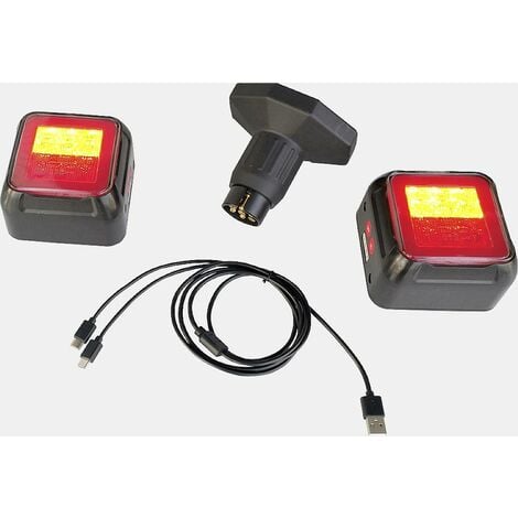 Kit de feux de remorque LED sans fil magnétique 9-15 V.