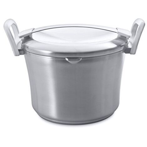 Berghoff 2303931 Auriga Acciaio Pentola Grande con Coperchio, Bianco, 5.4 L