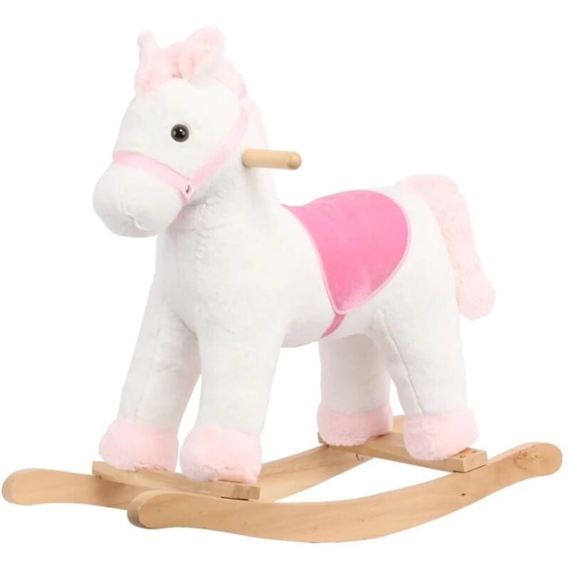 Berghoff - Cheval à Bascule pour Enfants - Petit - 1 à 3 ans - Poil Doux - Blanc