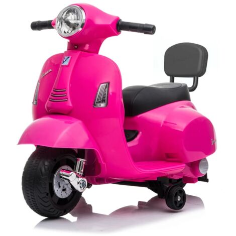 Berghoff – Scooter électrique pour enfant 6V – Âge 1 à 3 ans – Klaxon et phare LED – Selle en cuir synthétique – Roues latérales amovibles