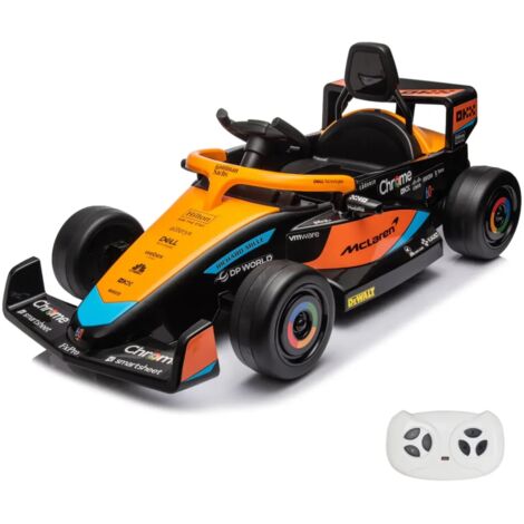 Berghoff – Voiture électrique pour enfants 12V – McLaren Formule 1 – 2 moteurs – Vitesse 3 à 5 km/h – Âge 1 à 5 ans – Orange