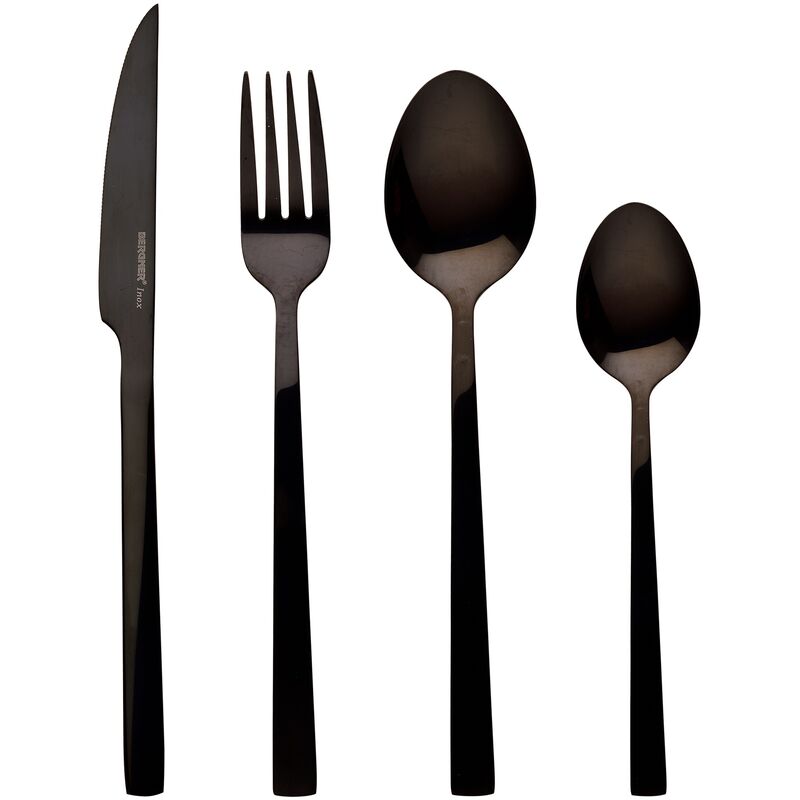 

Cuberteria 24 piezas Sofia de acero inoxidable en color negro - Bergner