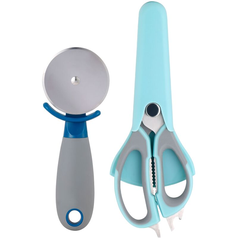 

Set 2 utensilios (cortador pizza + tijeras) en acero inoxidable colección Nordica - Bergner