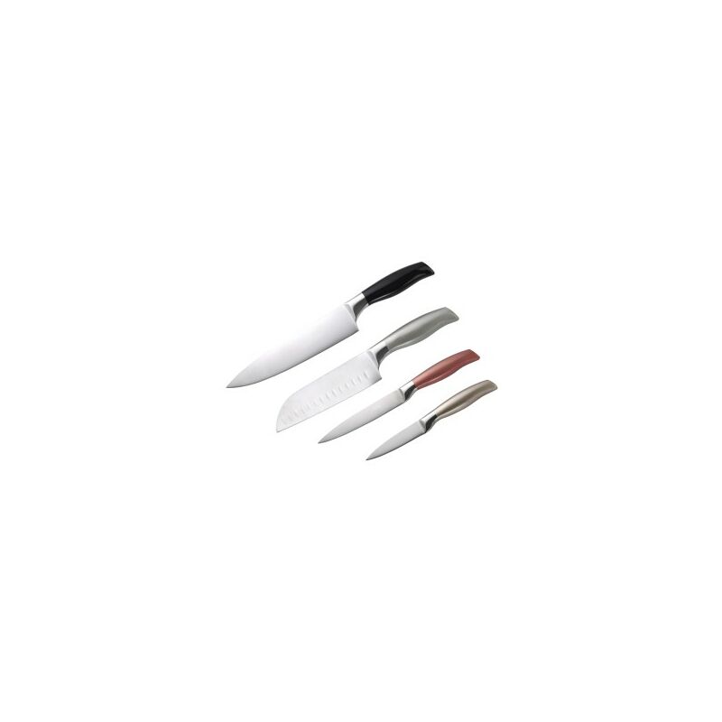 Bergner - Set 4 cuchillo acero inox neon