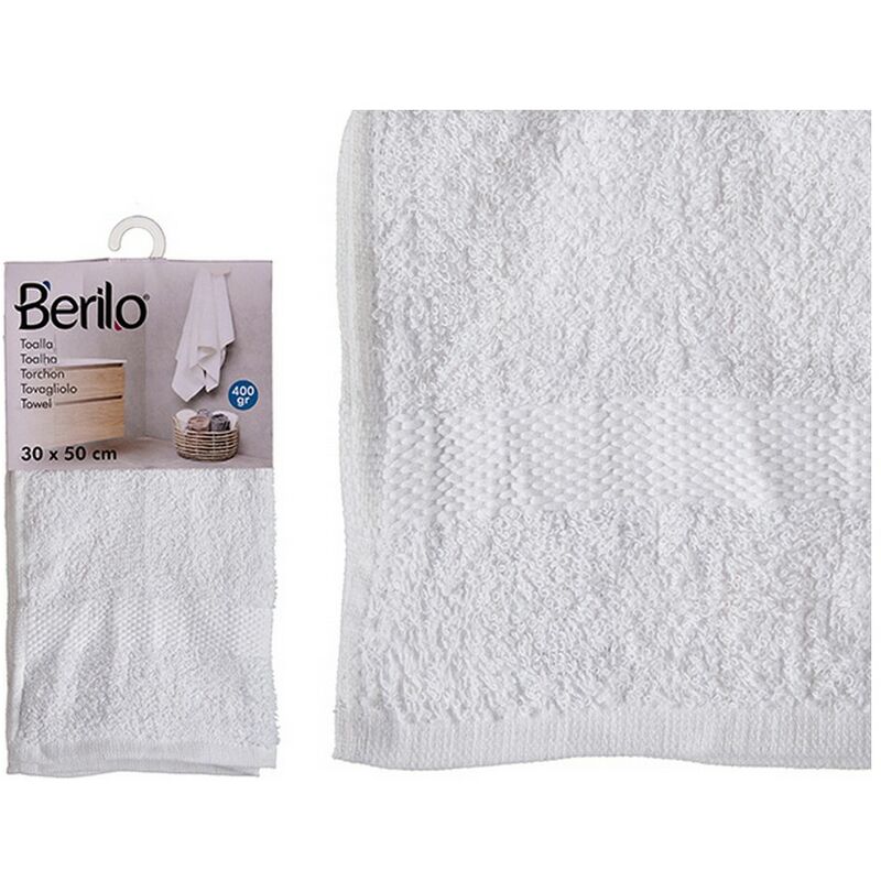 

Toalla de baño Poliéster Algodón Blanco 50 x 90 cm - Berilo