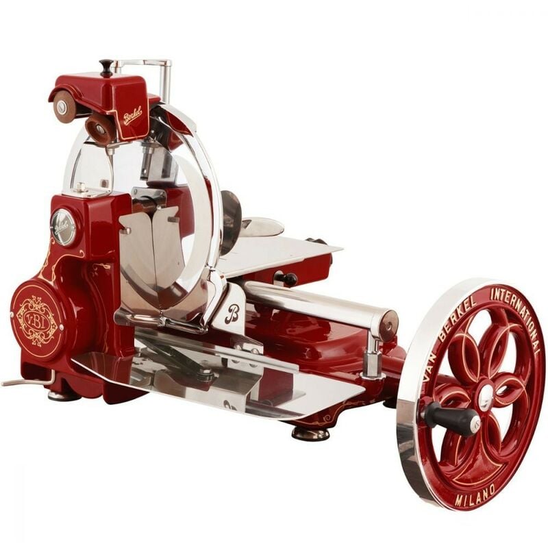 Berkel - Cortafiambres Volano Fiorito B114 color Rojo Decoraciones Doradas