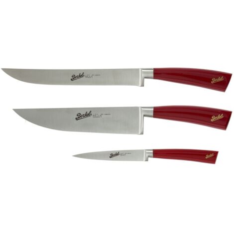 Berkel Elegance Coltello da Cucina Rosso Set da Chef 3 Pezzi