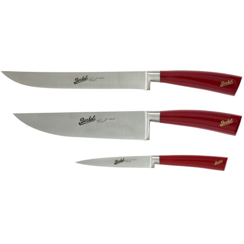 Elegance Set 3 Coltelli Chef Rosso Berkel