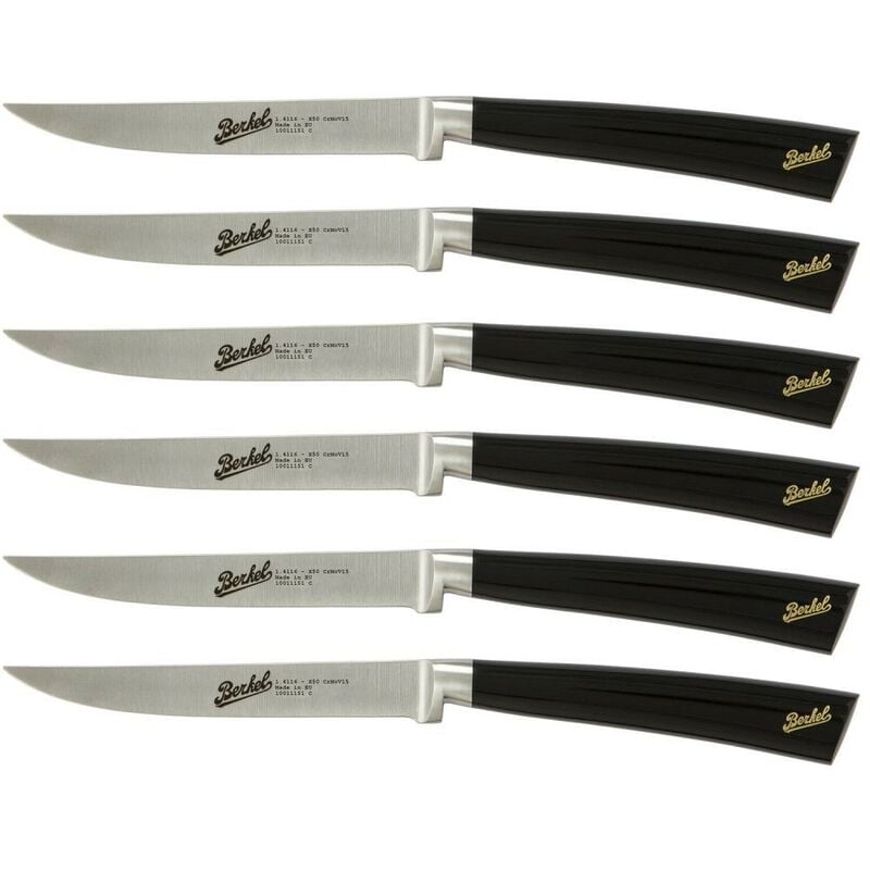 Elegance Set de 6 couteaux à steak en acier noir - Berkel