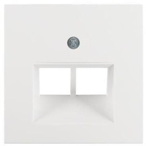 Berker 14098989 Zentralstück für UAE Steckdose 2fach S.1/B.3/B.7 polarweiß, glänzend