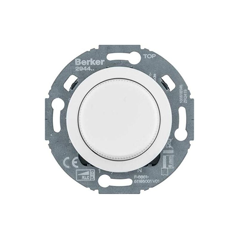 Hager - berker 294410 1930 variateur d'intensité rotatif à led en verre 1930/GLAS 4011334510109 variateur d'intensité