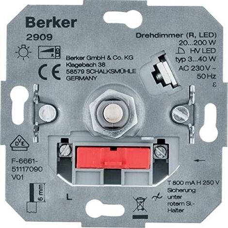 BERKER 4011334510055 2909 VARIATEUR D'INTENSITÉ ROTATIF À LED
