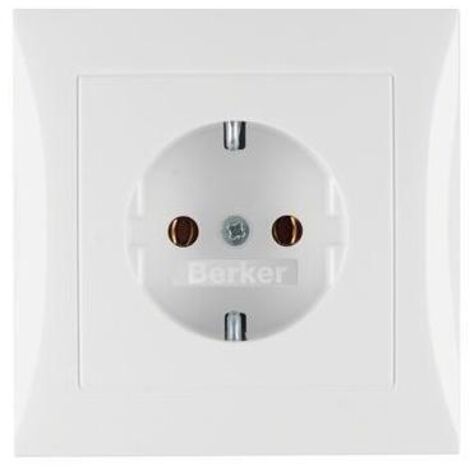 Berker 47428989 Steckdose SCHUKO mit Abdeckplatte S.1/B.3/B.7 polarweiß, glänzend