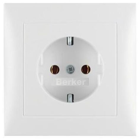 Berker 47429909 Steckdose SCHUKO mit Abdeckplatte S.1/B.3/B.7 polarweiß, matt