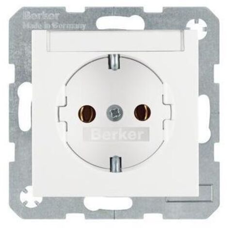 Berker 47508989 Steckdose SCHUKO mit Beschriftungsfeld S.1/B.3/B.7 polarweiß, glänzend