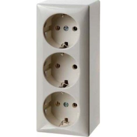 BERKER BERK SCHUKO 4040-PRESA TRIPLA, COLORE: BIANCO, 144 X 58 X 47