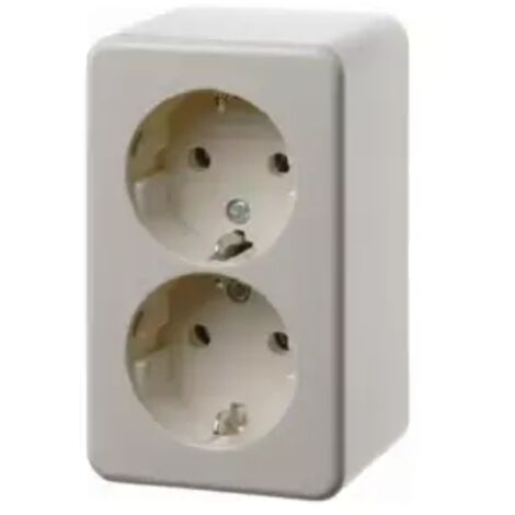 Berker Doppelsteckdose SCHUKO Aufputz weiß Mi 472140