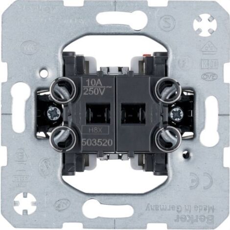 BERKER Mécanisme à double bouton poussoir avec verrouillage à bascule 10A/250V 503520
