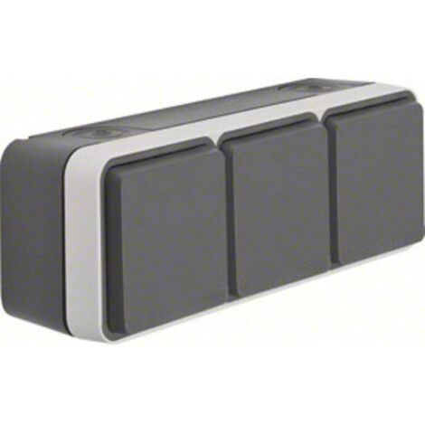 Berker Presa multipla a tre Superficie W.1 Grigio, Grigio luminescente 47733515 1 pz.