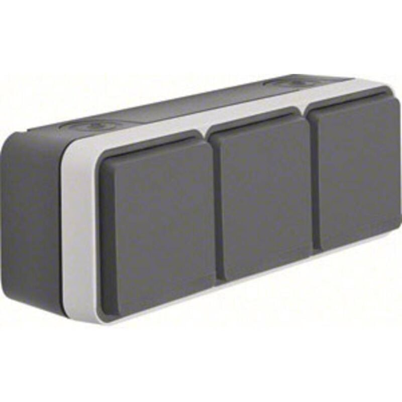 Berker - schuko-steckdose 3FACH klappdeck. lichtgrau 47733515