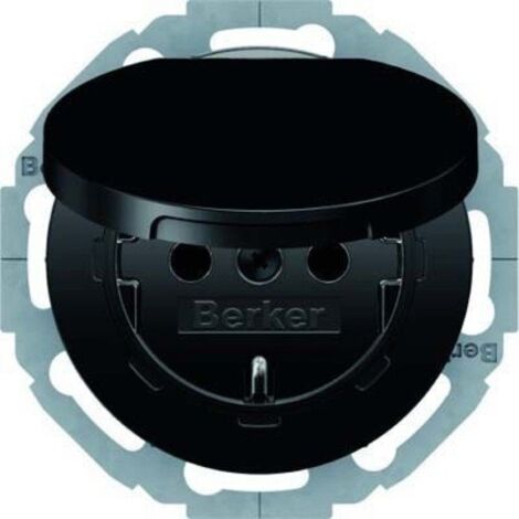 Berker SCHUKO-Steckdose M347442045 schwarz glaenzend