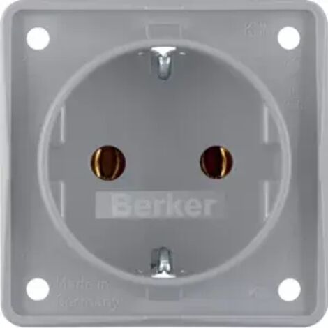 Berker Steckdose SCHUKO Integro Einsätze grau 947782506