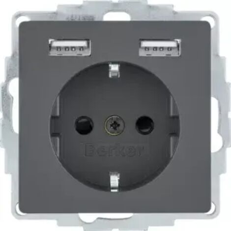 Berker Steckdose SCHUKO/USB, Q.x, anthr. samt 48036086